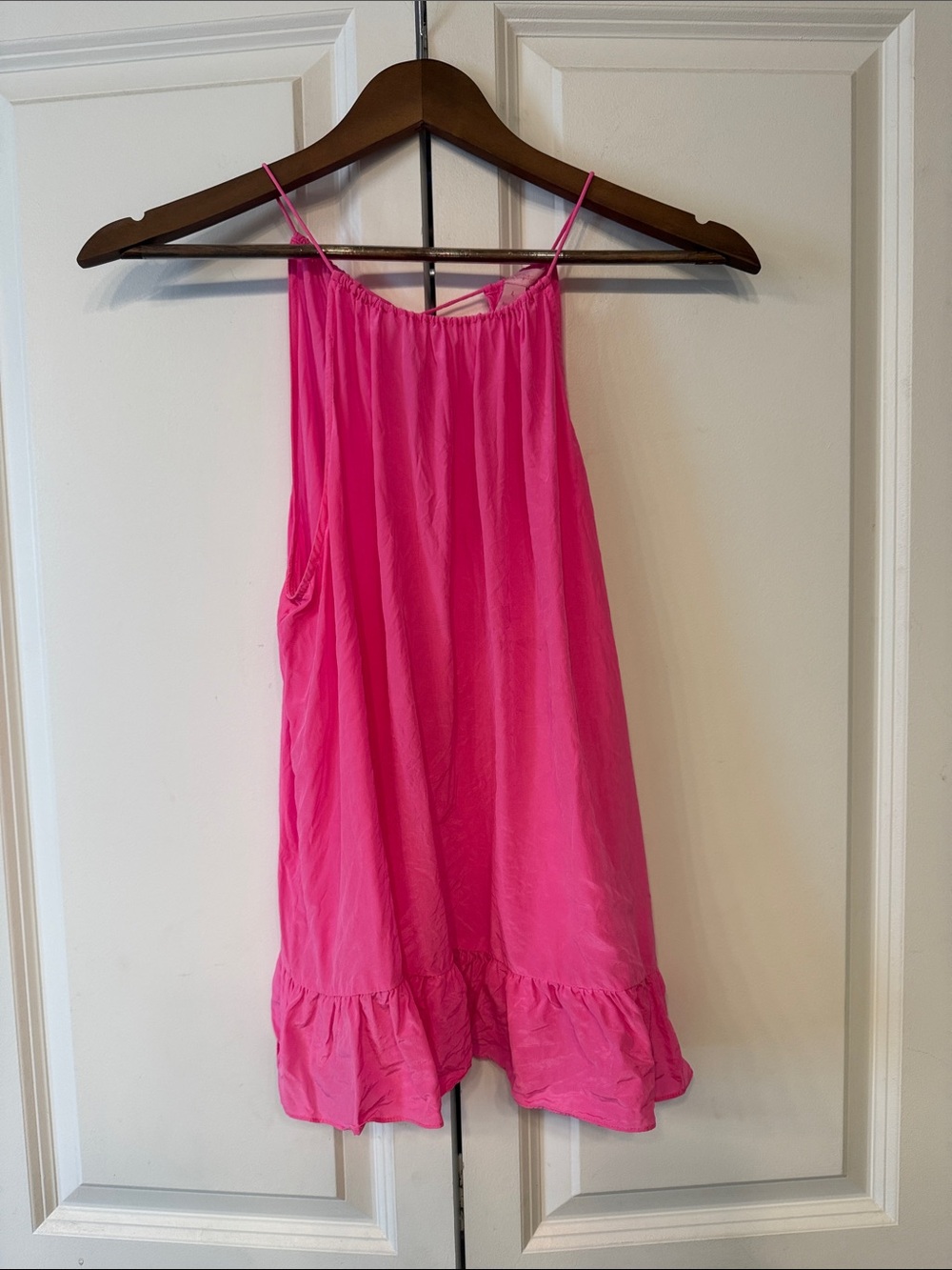 Lilly Pulitzer Bright Pink Ruffle-Hem blouse